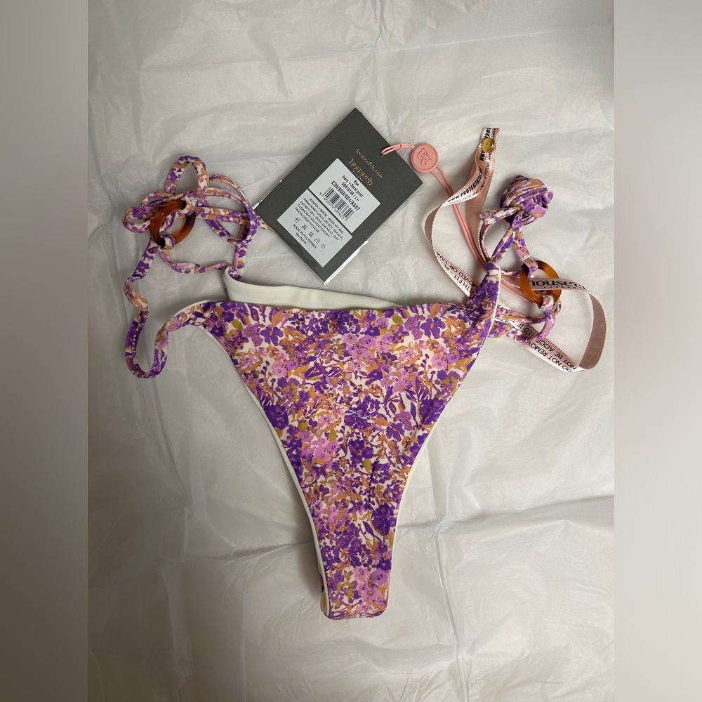 NWT House of CB Floral Print Reversible Bikini Bottoms - Picture 7 of 8